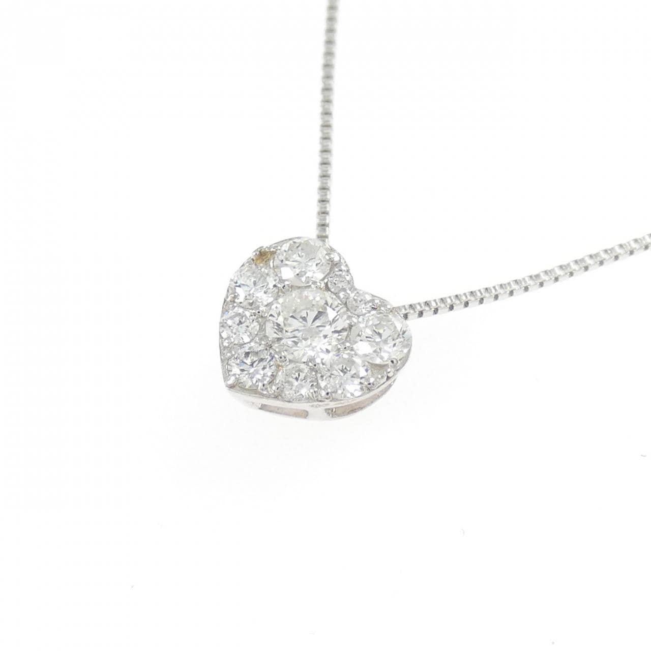 K18WG ハート ダイヤモンド ネックレス 0.30CT