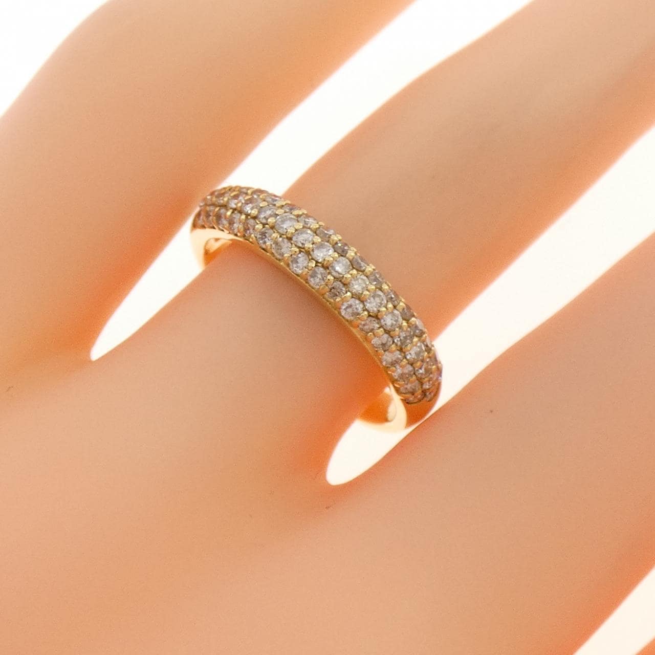 K18YG パヴェ ダイヤモンド リング 0.52CT