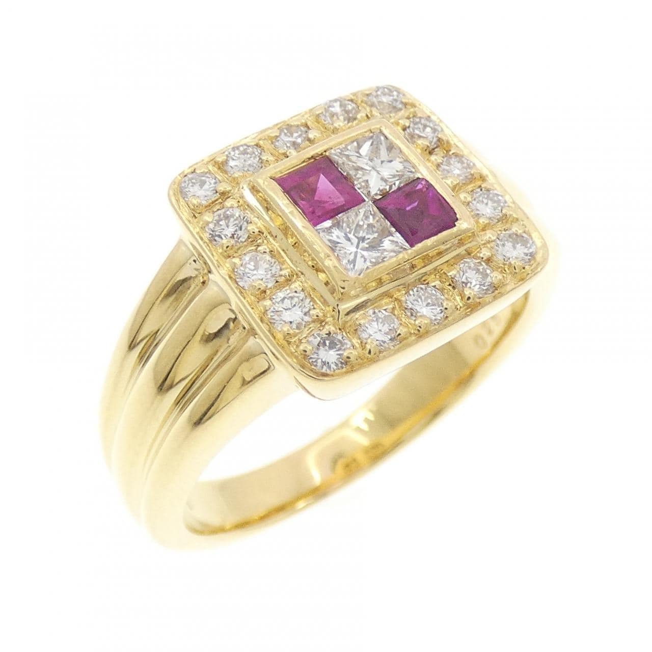 18KYG ルビー リング 0.30CT