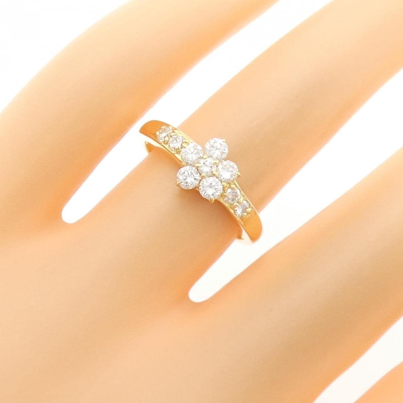 K18YG フラワー ダイヤモンド リング 0.51CT