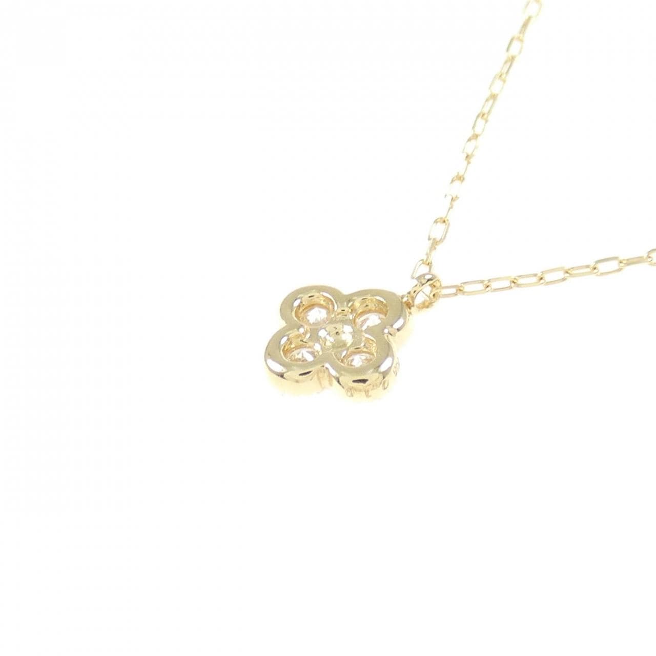 K18YG フラワー ダイヤモンド ネックレス 0.10CT