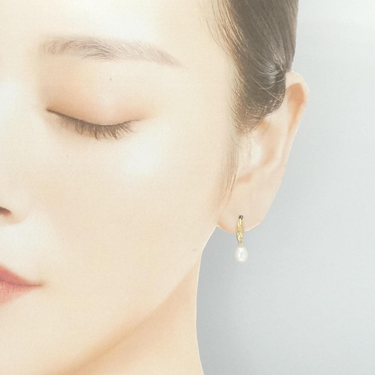 K18YG 淡水パール ピアス