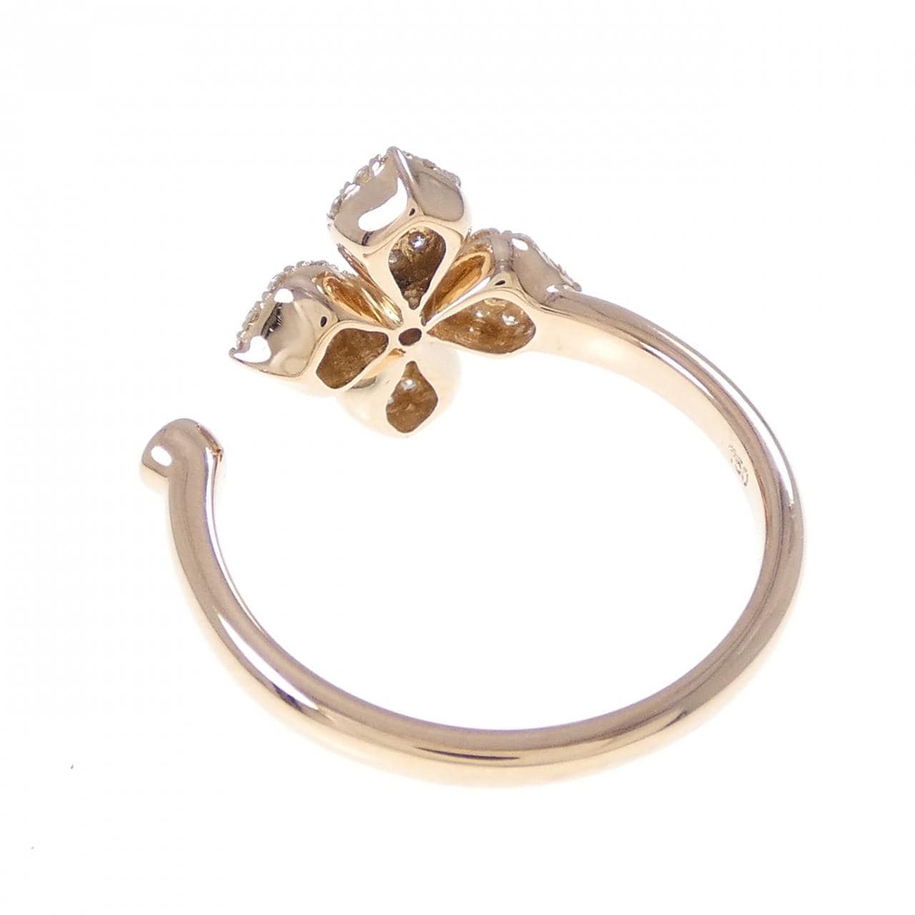 750PG フラワー ダイヤモンド リング 0.36CT