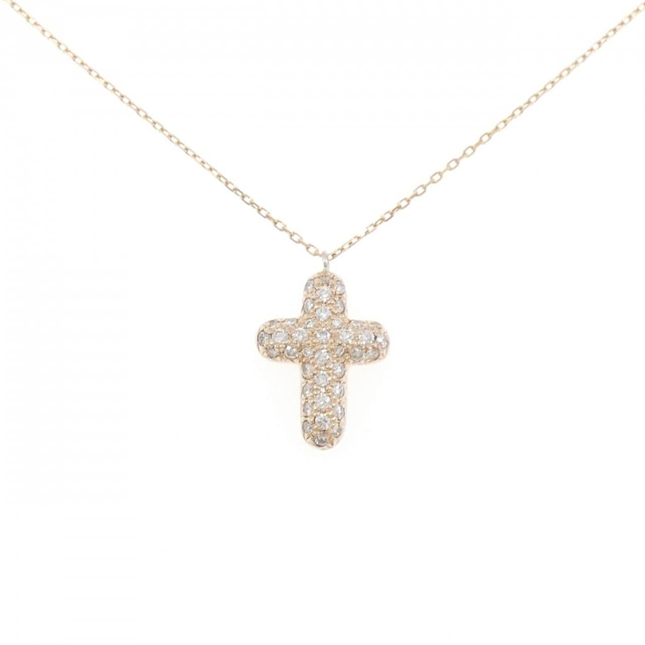 K18PG クロス ダイヤモンド ネックレス 1.00CT