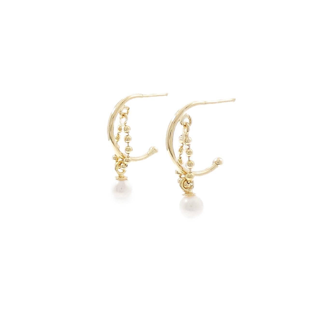 K18YG 淡水パール ピアス