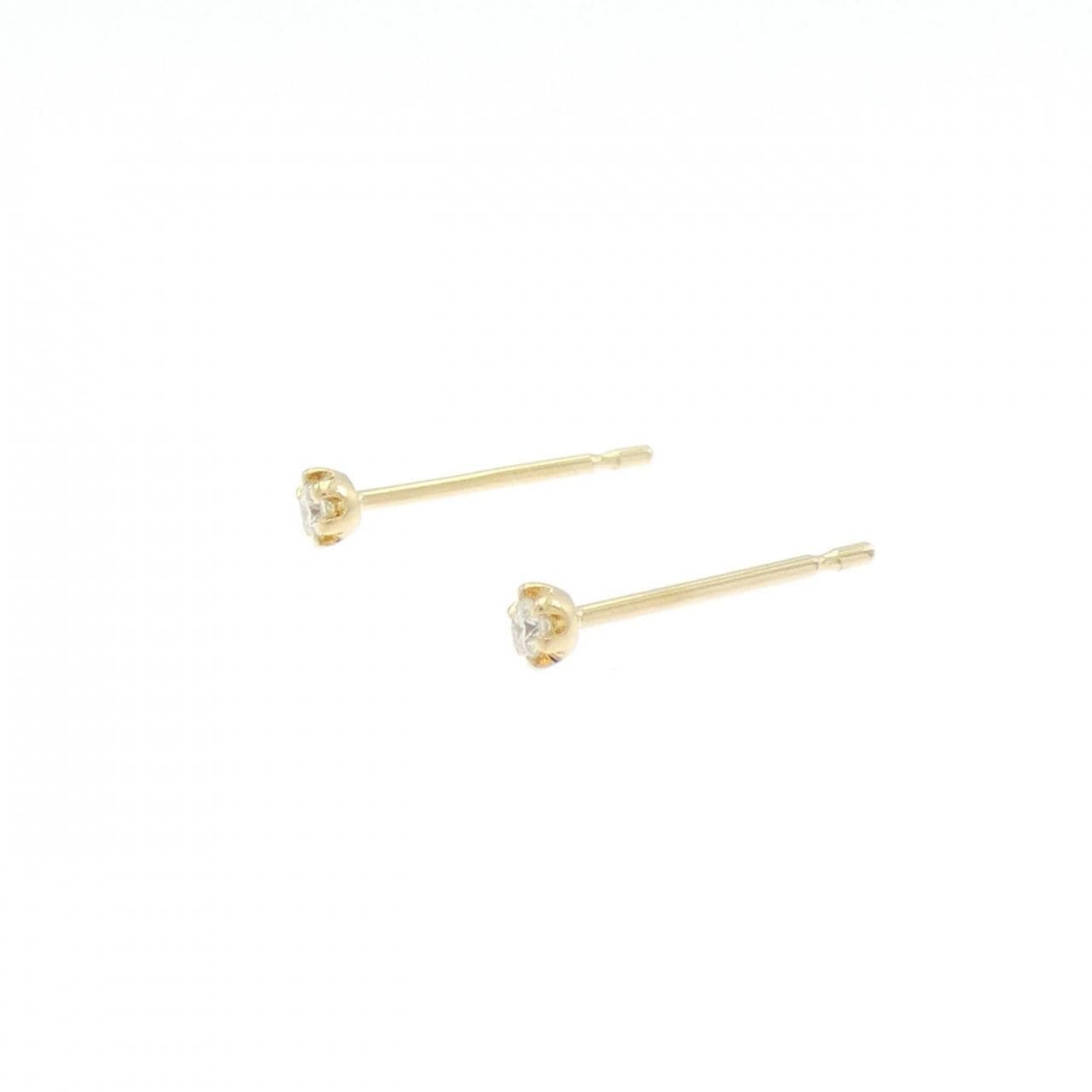 K18YG ソリティア ダイヤモンド ピアス 0.04CT