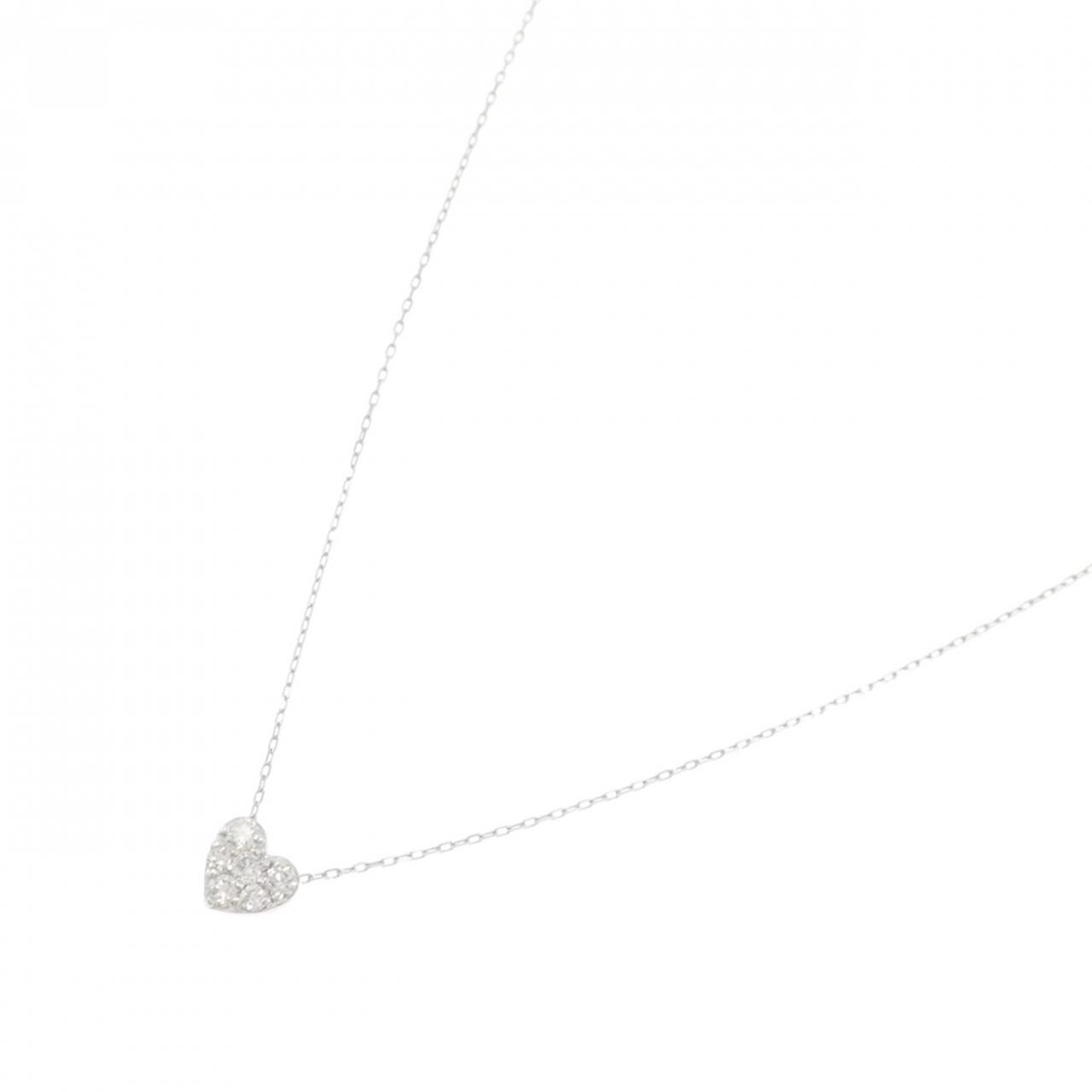 【新品】K10WG ハート ダイヤモンド ネックレス 0.10CT