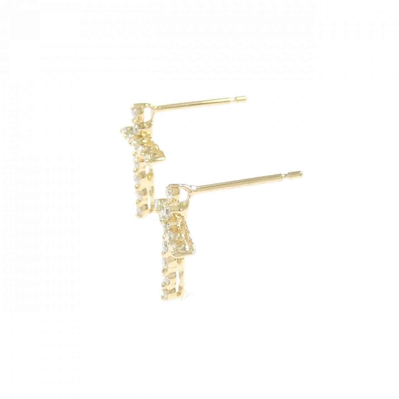 [Remake] K18YG cross Diamond earrings 0.20CT