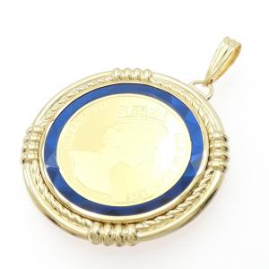 K18YG(枠) コイン ペンダント