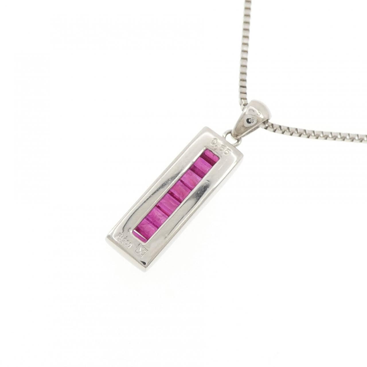 PT900/PT850 ルビー ネックレス 0.66CT