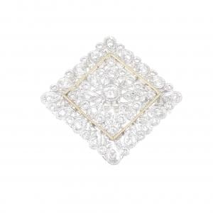 PT900/K18YG ダイヤモンド ブローチ 0.50CT