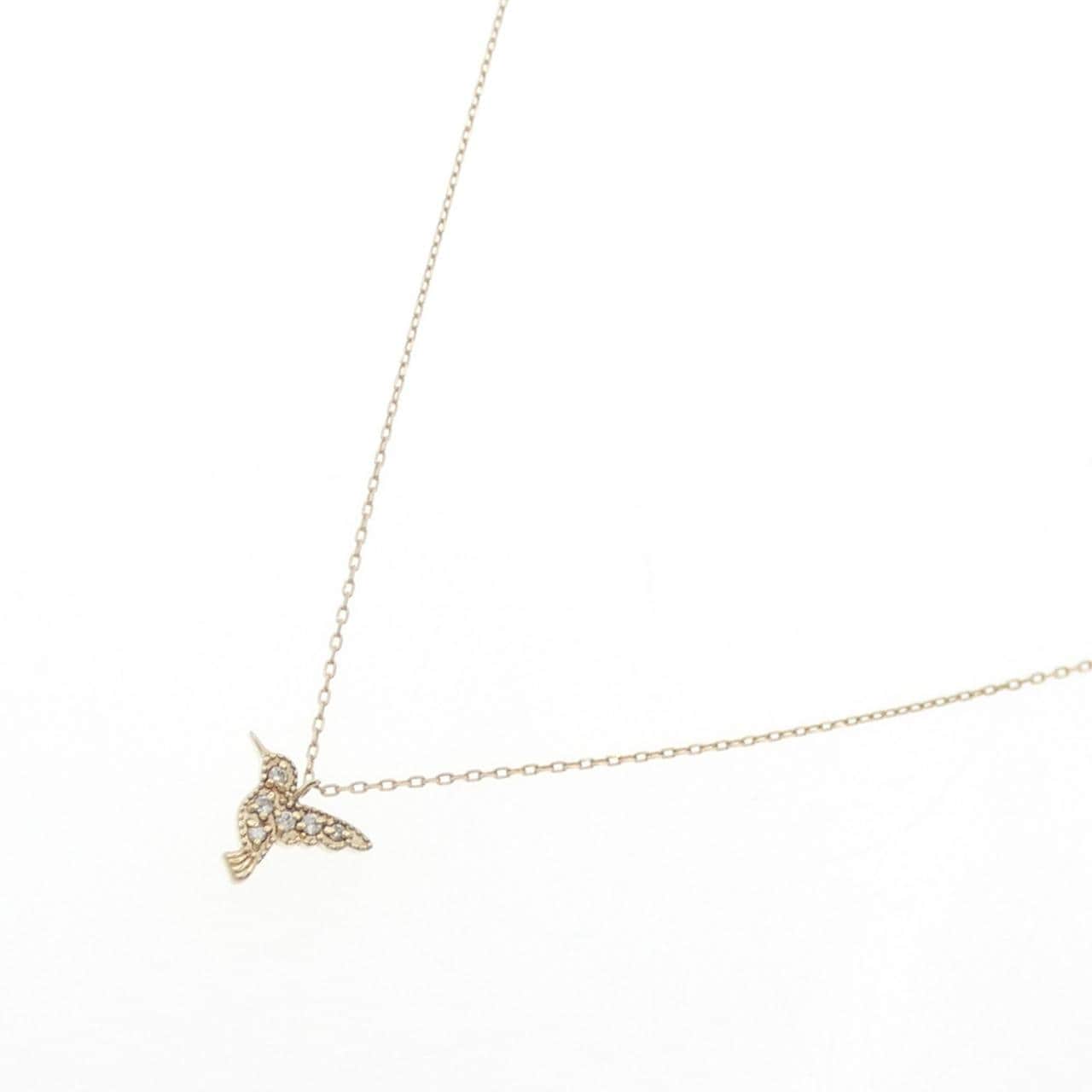 K10YG バード ダイヤモンド ネックレス 0.03CT