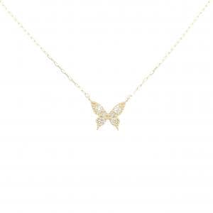 【新品】K18YG バタフライ ダイヤモンド ネックレス 0.05CT
