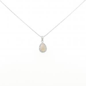 K18WG オパール ネックレス 0.41CT