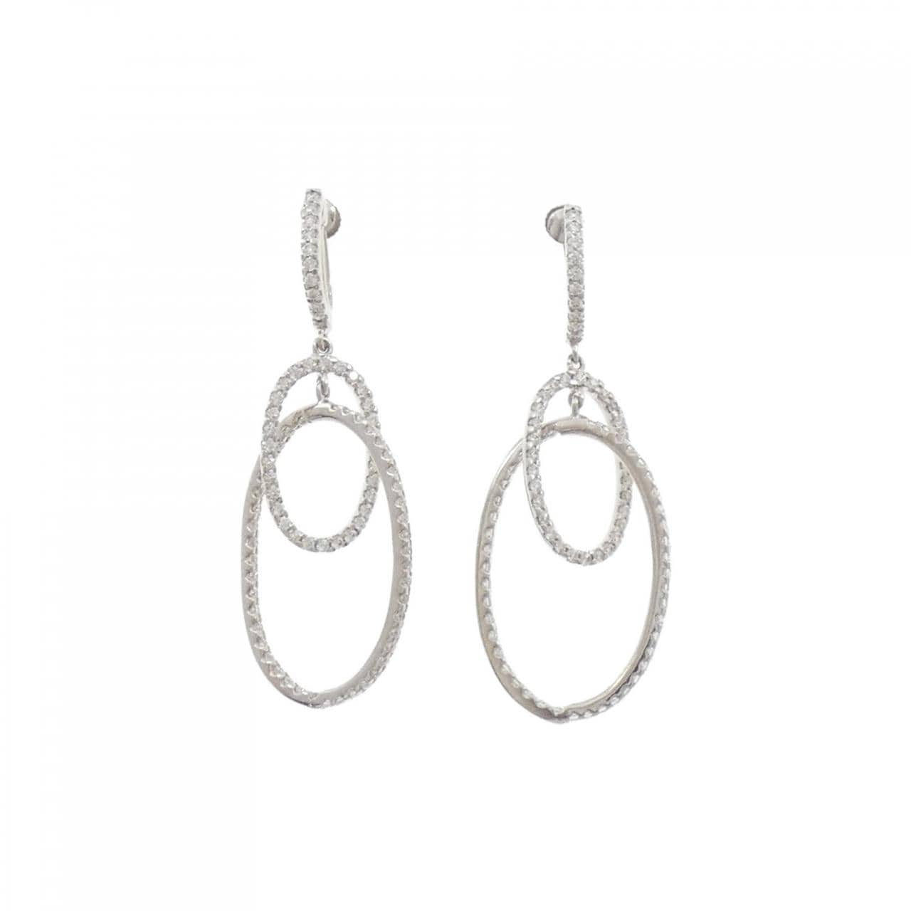 K18WG ダイヤモンド イヤリング