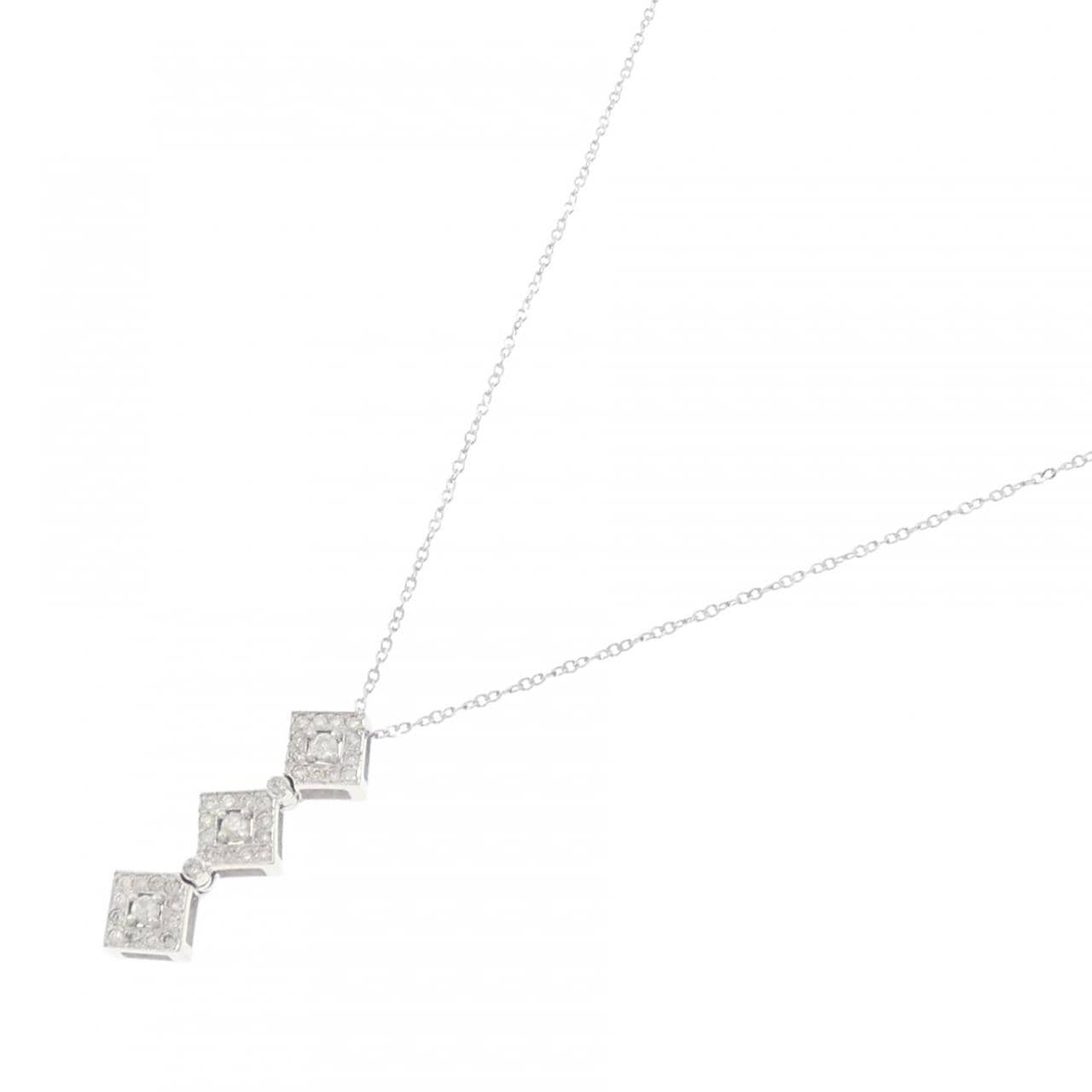 K18WG 2WAY ダイヤモンド ネックレス 0.35CT