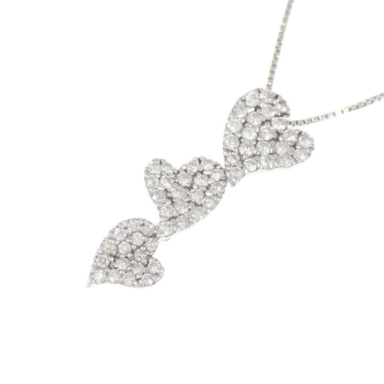 K14WG ハート ダイヤモンド ネックレス 1.00CT