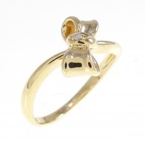 K18YG リボン ダイヤモンド リング 0.006CT