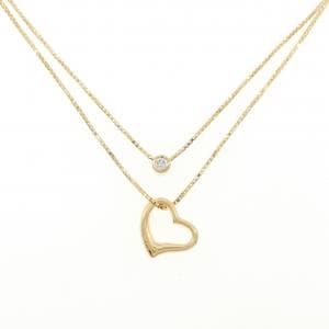 K18YG ハート ダイヤモンド ネックレス 0.06CT