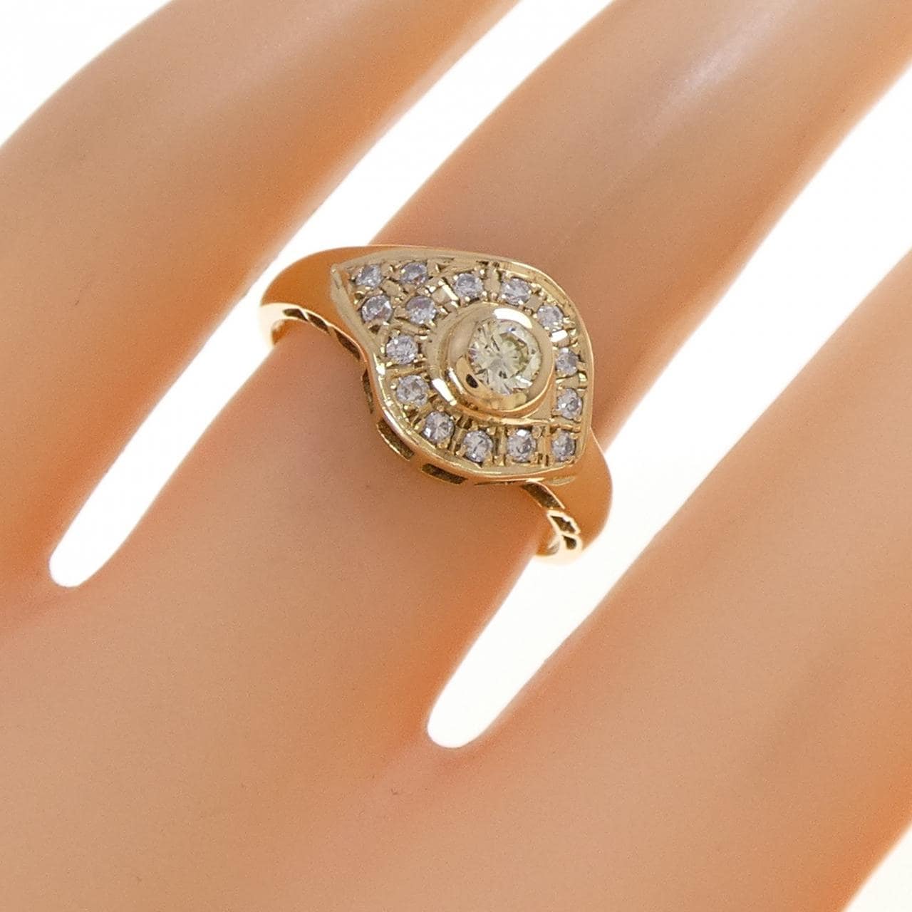 K18YG ダイヤモンド リング 0.125CT