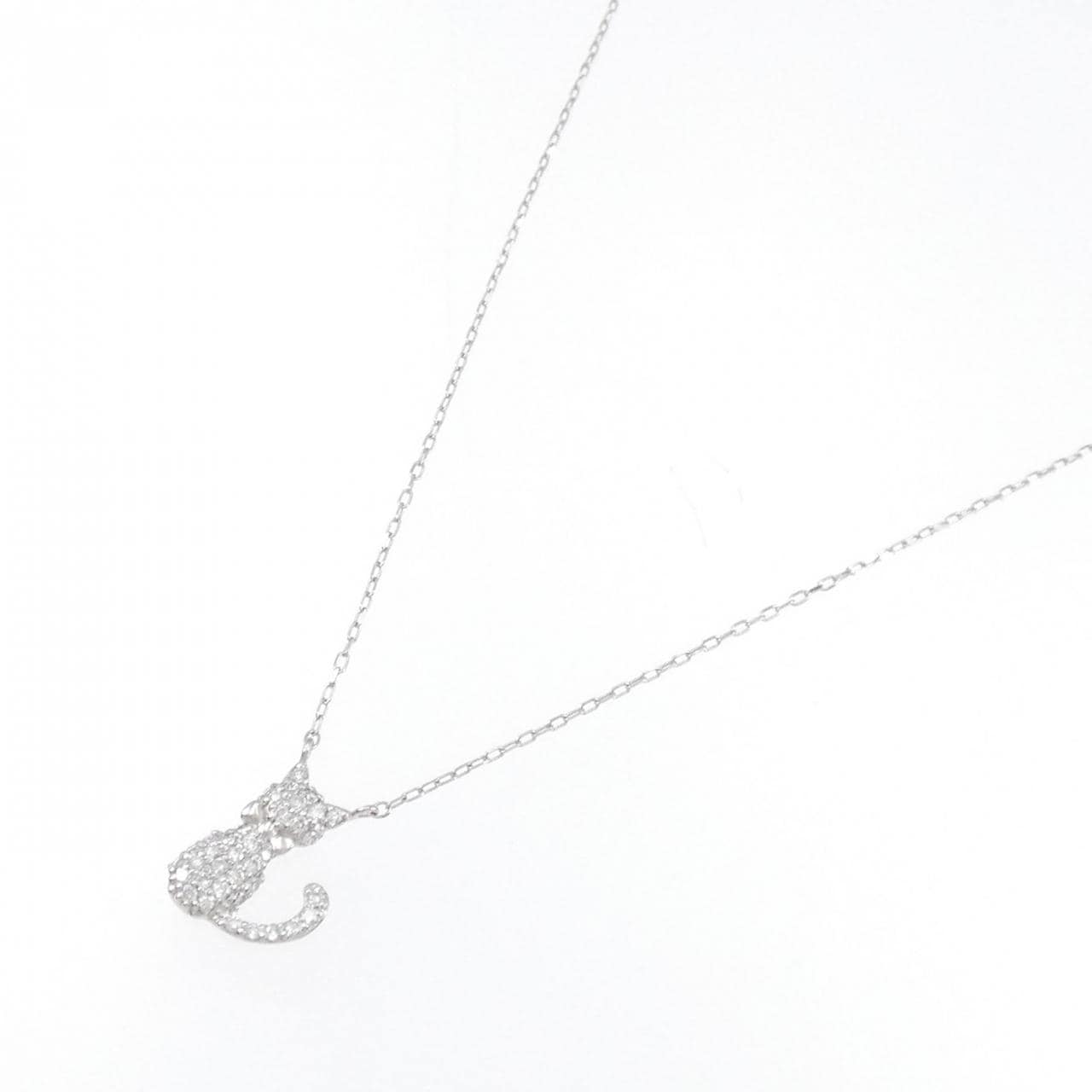 [BRAND NEW] PT Cat Diamond Necklace 0.19CT