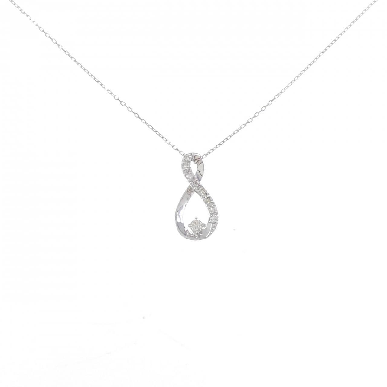【新品】K18WG ダイヤモンド ネックレス 0.10CT