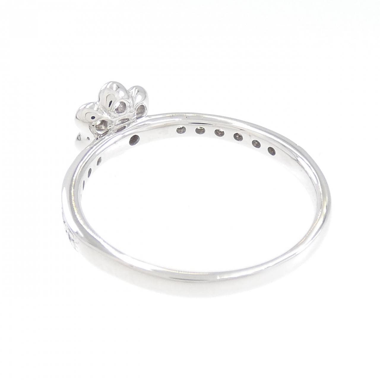 K18WG フラワー ダイヤモンド リング 0.58CT