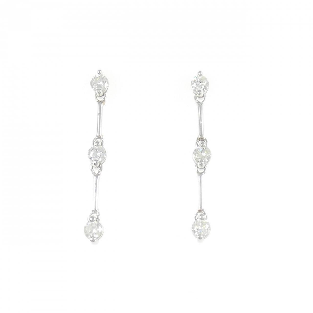 K18WG ダイヤモンド ピアス 0.50CT