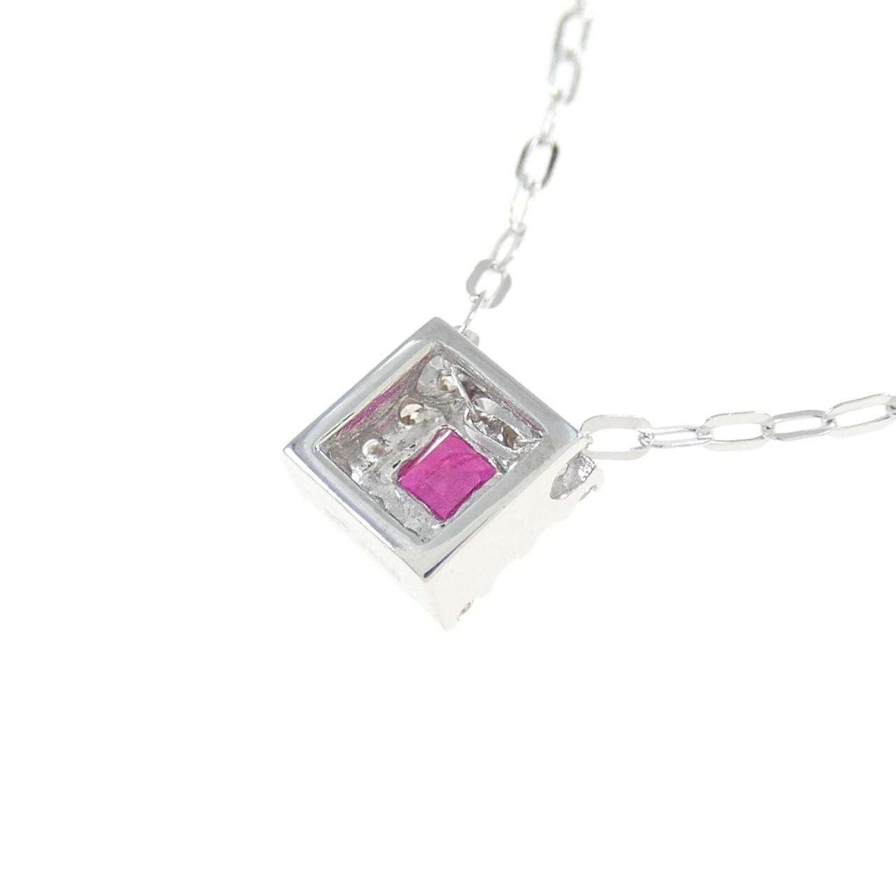 [BRAND NEW] K18WG ruby necklace
