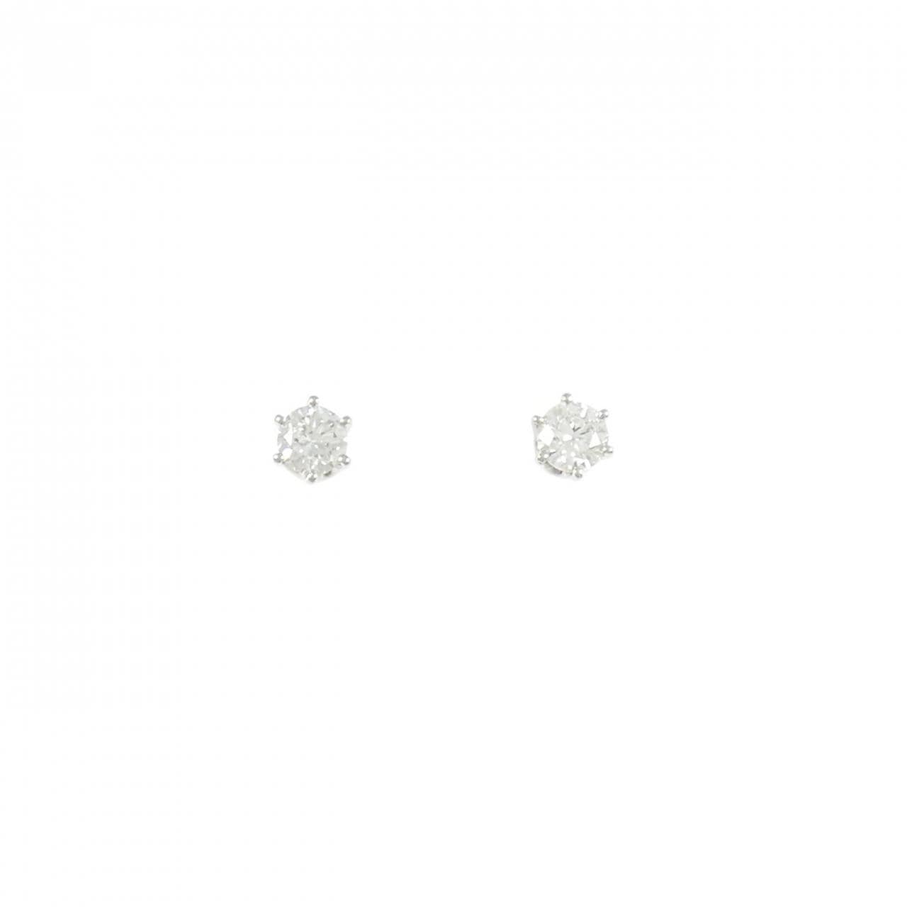 PT900 ソリティア ダイヤモンド ピアス 0.53CT
