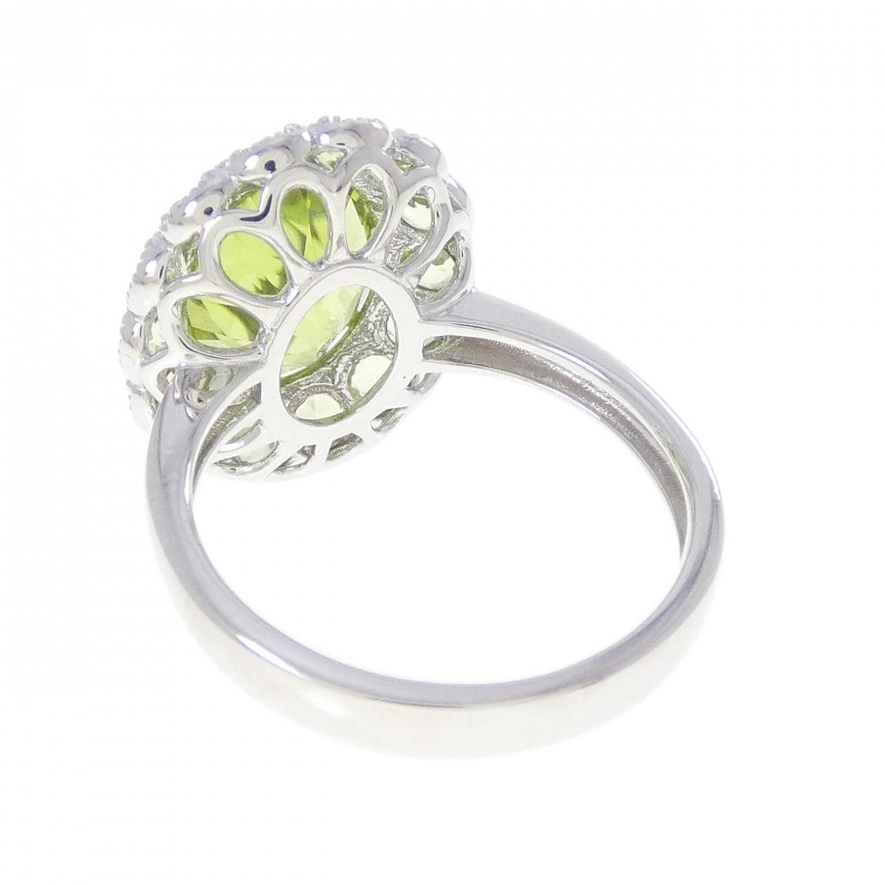 K14WG ペリドット リング 3.13CT