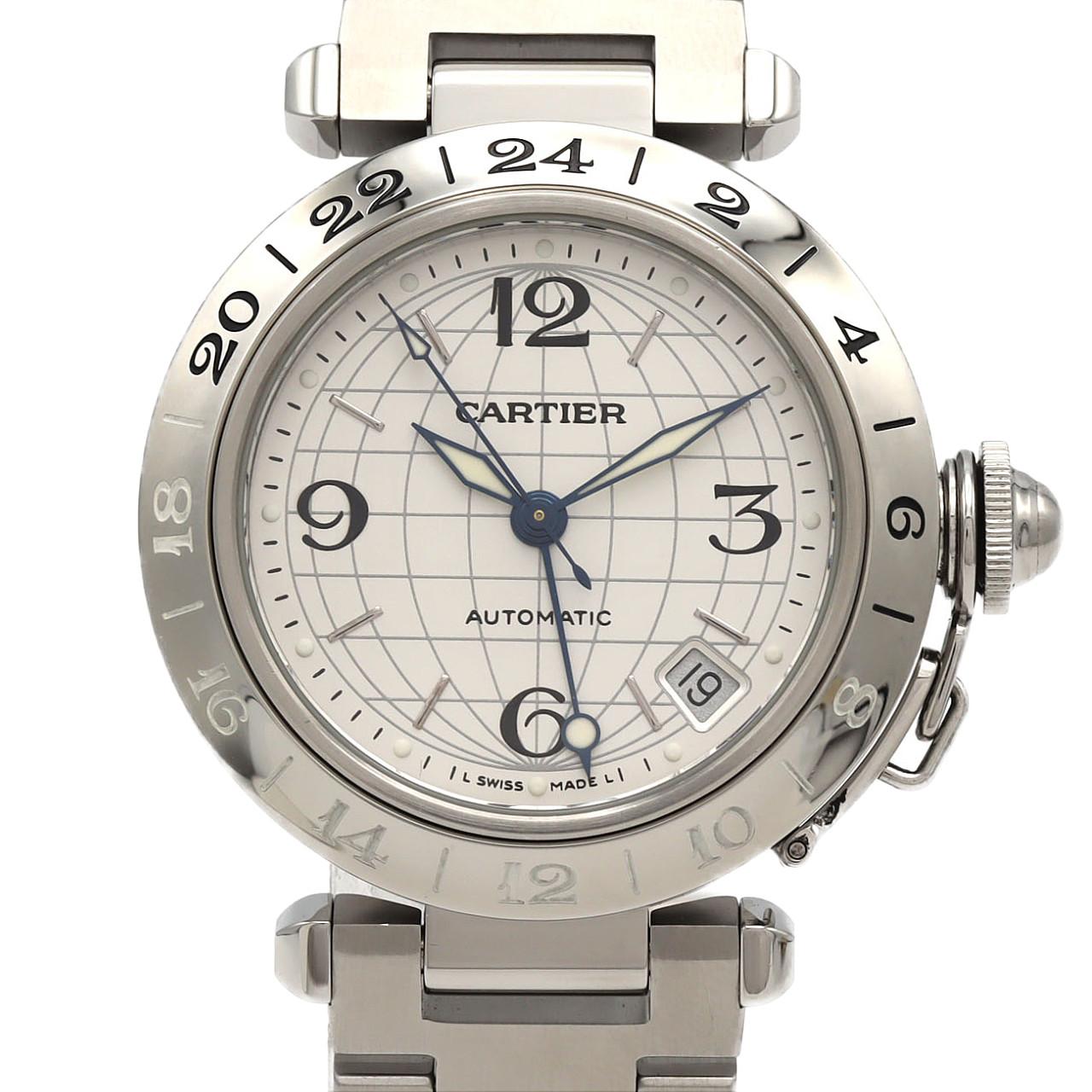 カルティエ パシャC GMT W31078M7 SS 自動巻