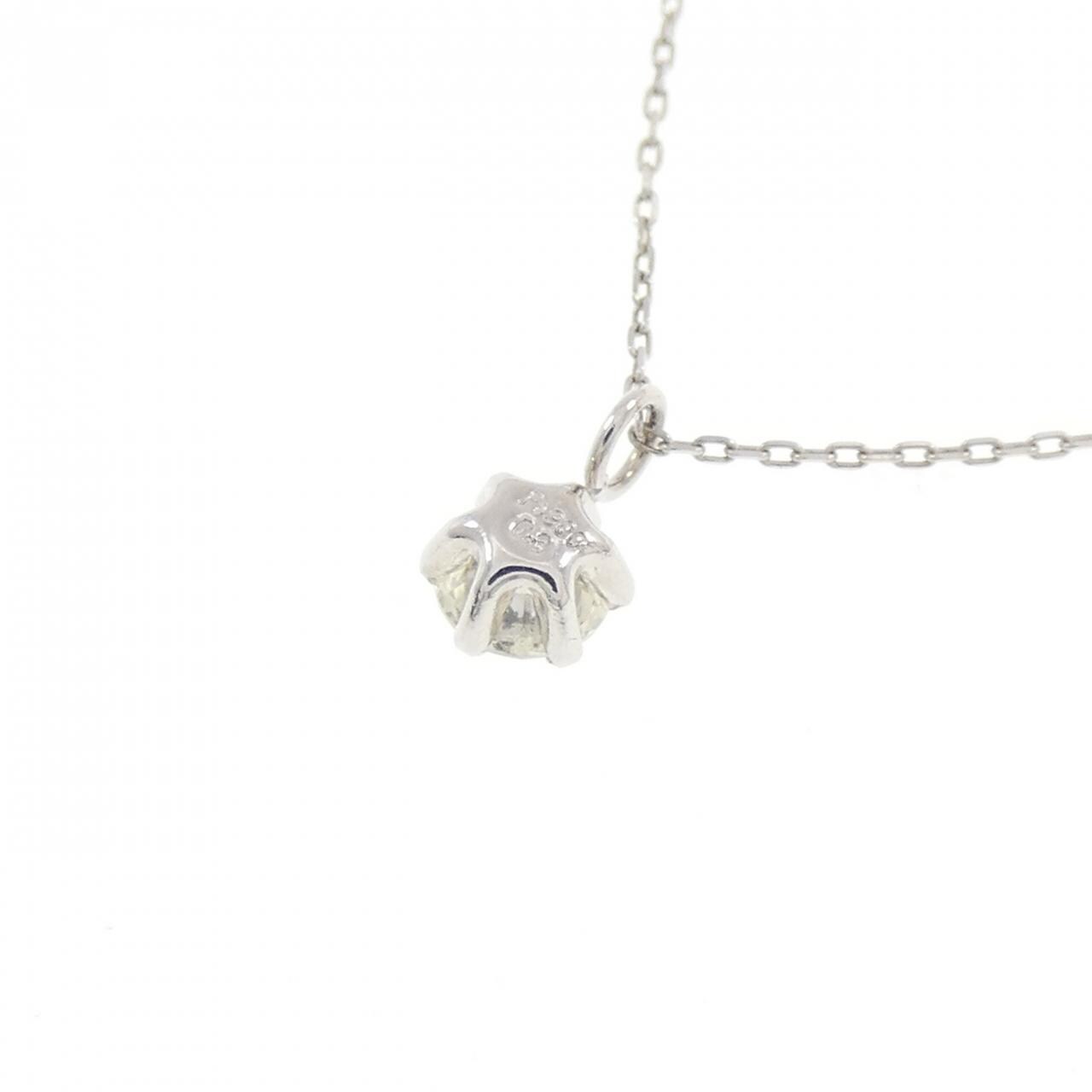 PT900/PT850 ソリティア ダイヤモンド ネックレス 0.3CT