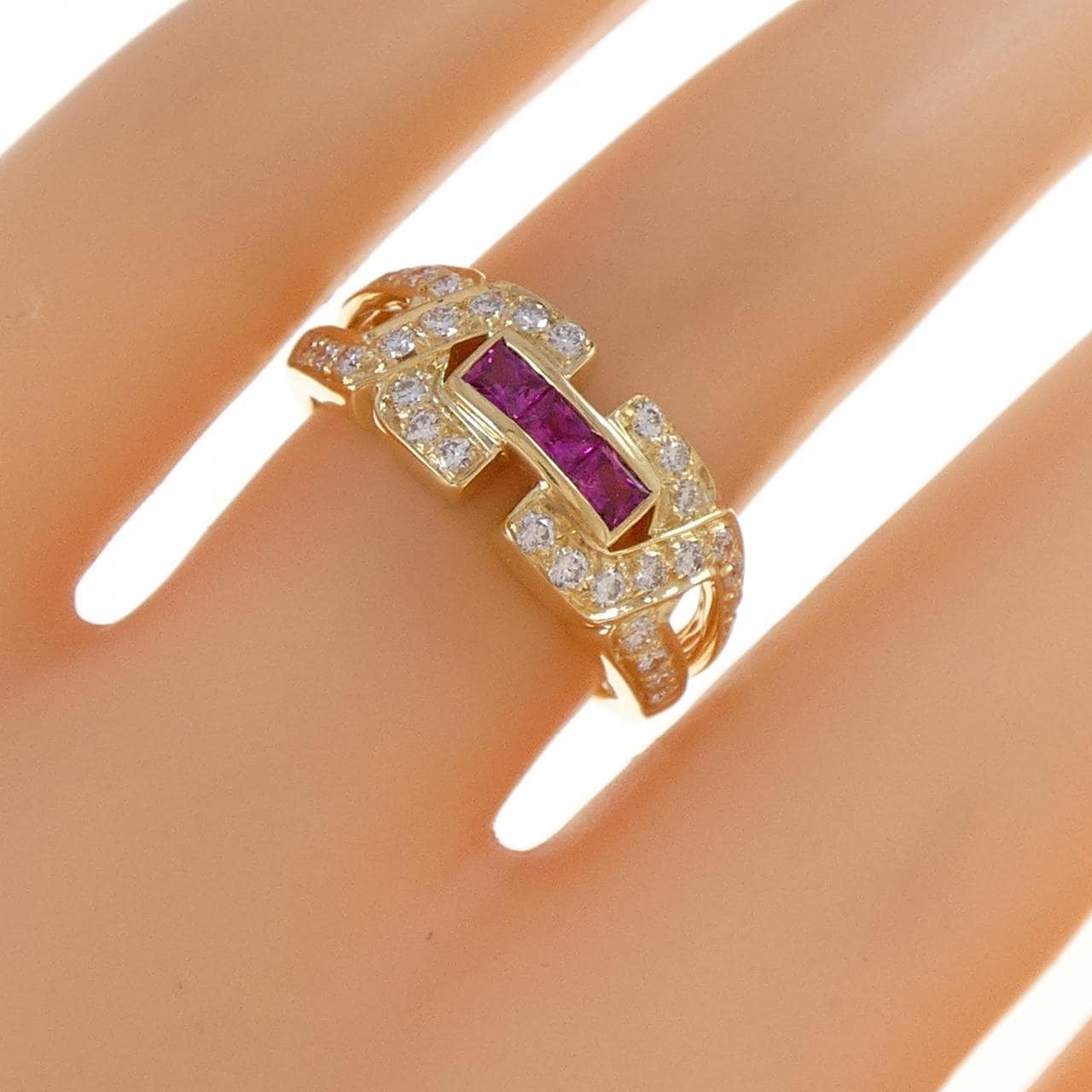 K18YG ルビー リング 0.27CT