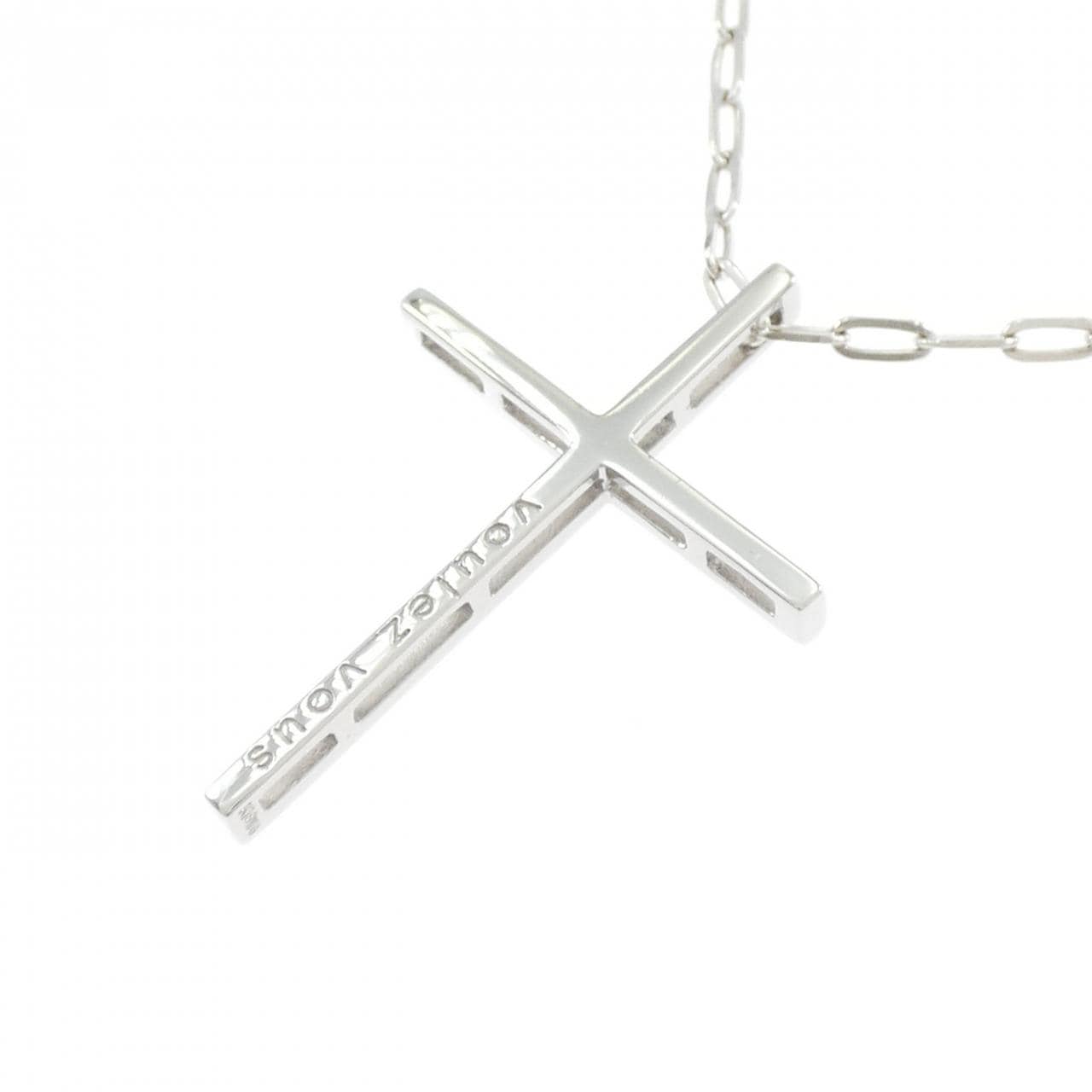 K18WG クロス ネックレス