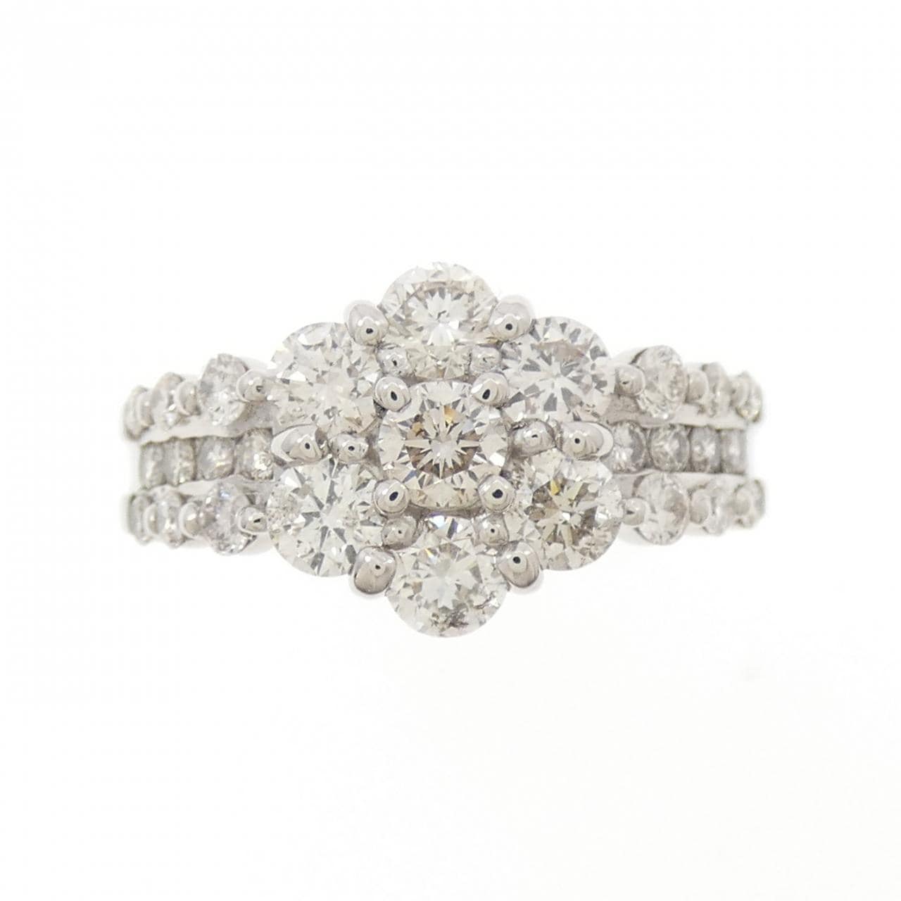 PT900 フラワー ダイヤモンド リング 1.85CT
