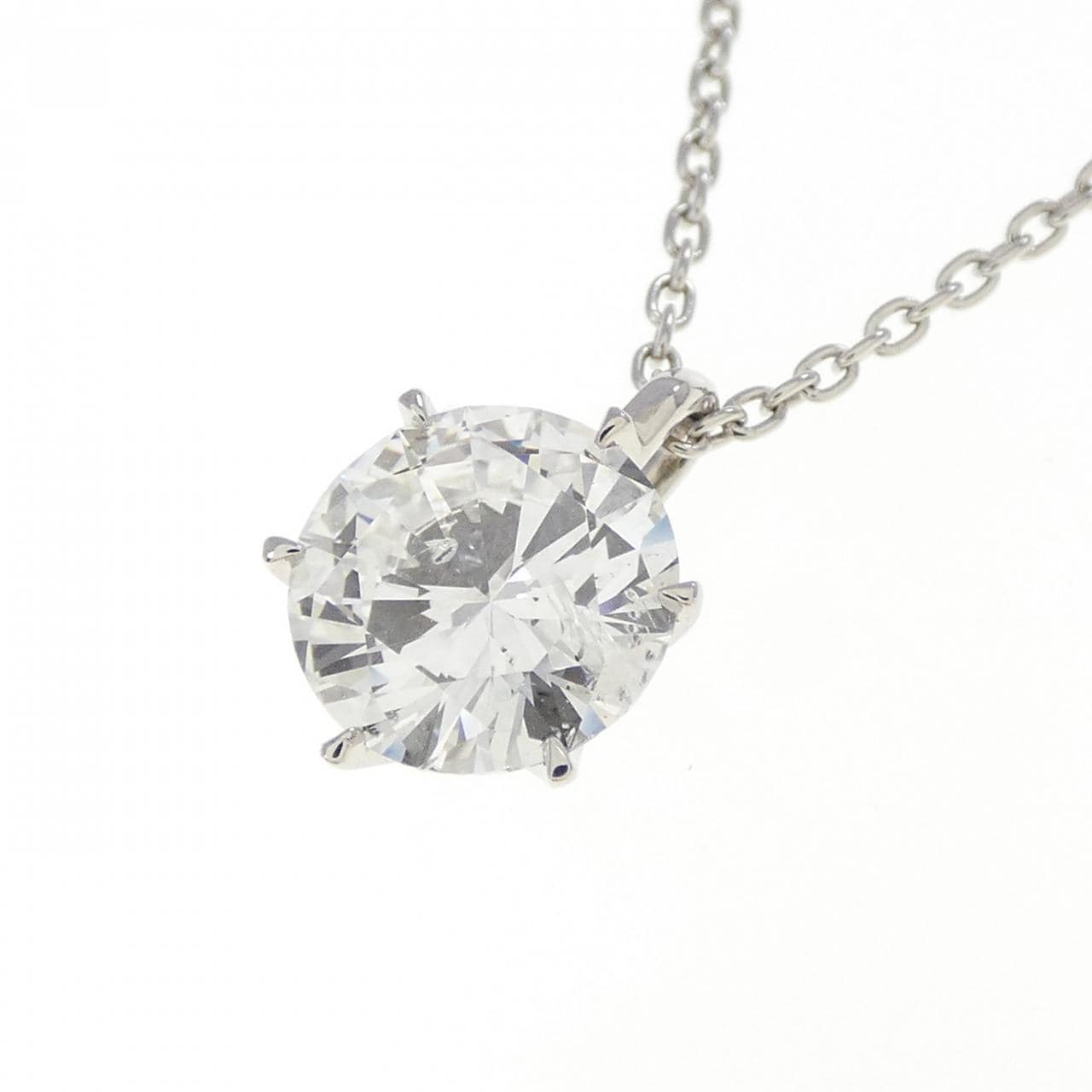 【再加工款】PT900/PT850单钻鑽石項鍊 1.041克拉 F色 I1淨度 良好