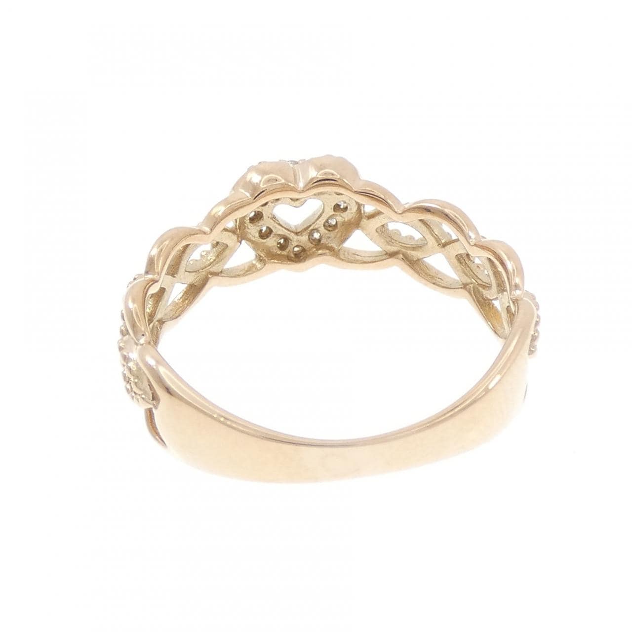 K18PG ハート ダイヤモンド リング 0.09CT