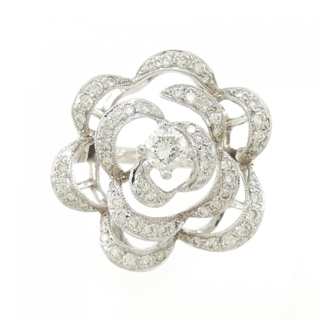750WG Flower Diamond Ring 0.21CT