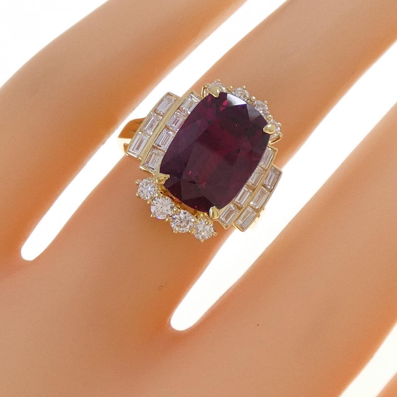 K18YG ルビー リング 4.80CT