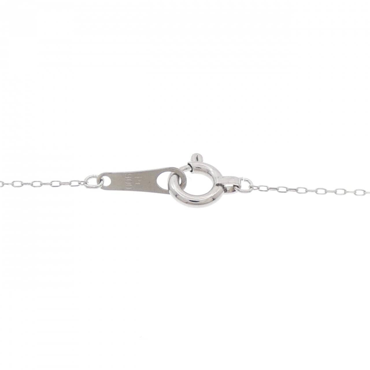 [BRAND NEW] PT900 Moon x Star Diamond Necklace 0.08CT