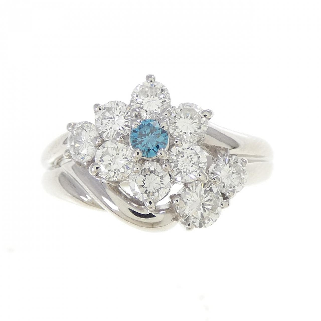 PT900 フラワー ダイヤモンド リング 1.08CT
