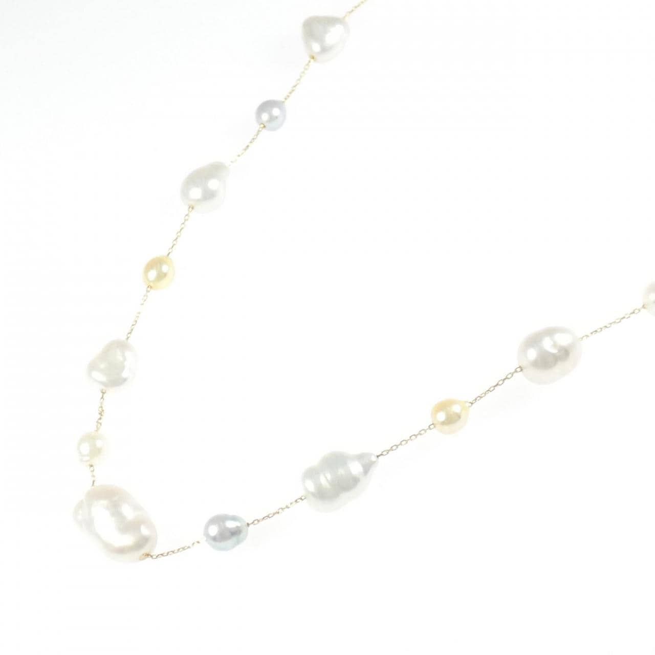 K18YG 白蝶パール ネックレス