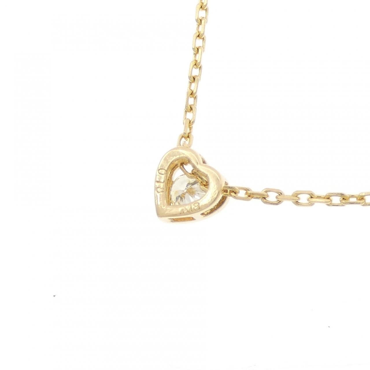 K18YG ハート ダイヤモンド ネックレス 0.18CT