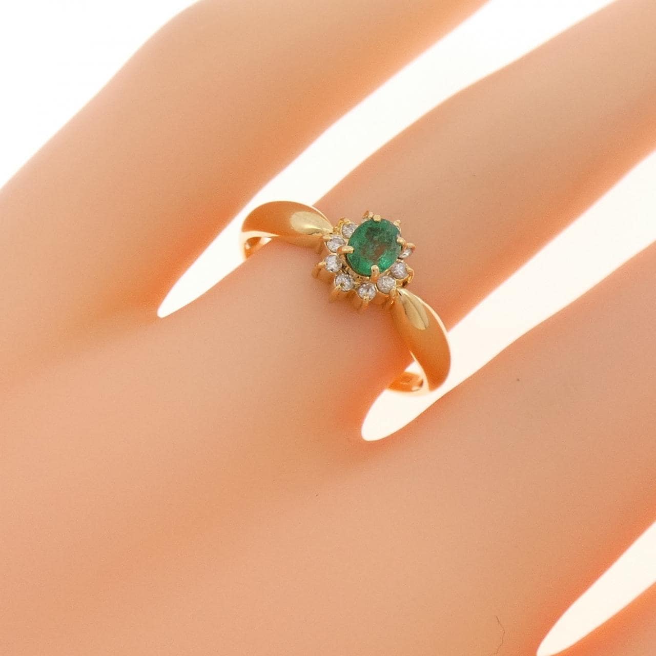 K18YG エメラルド リング