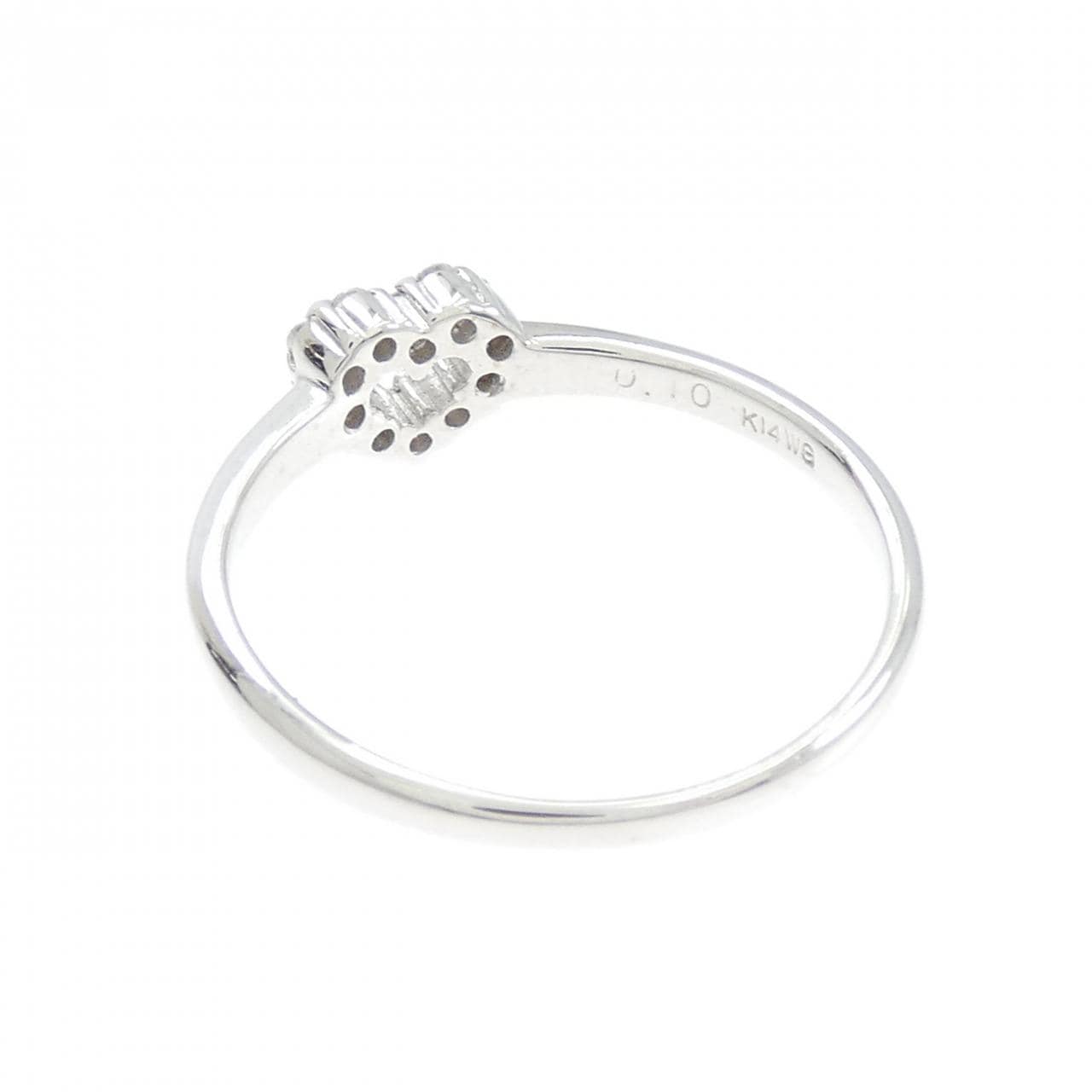 K14WG ハート ダイヤモンド リング 0.10CT