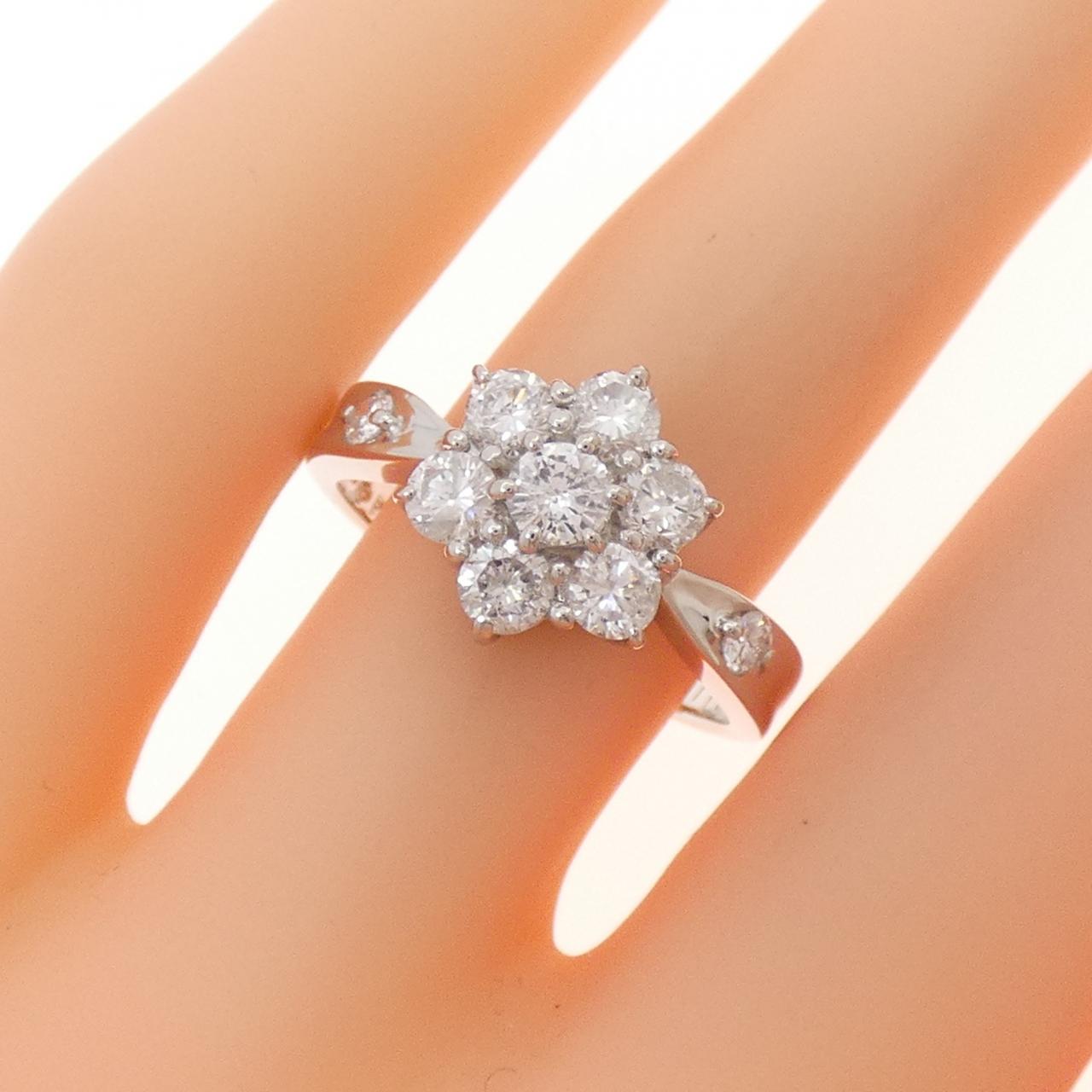 PT850 フラワー ダイヤモンド リング 1.11CT