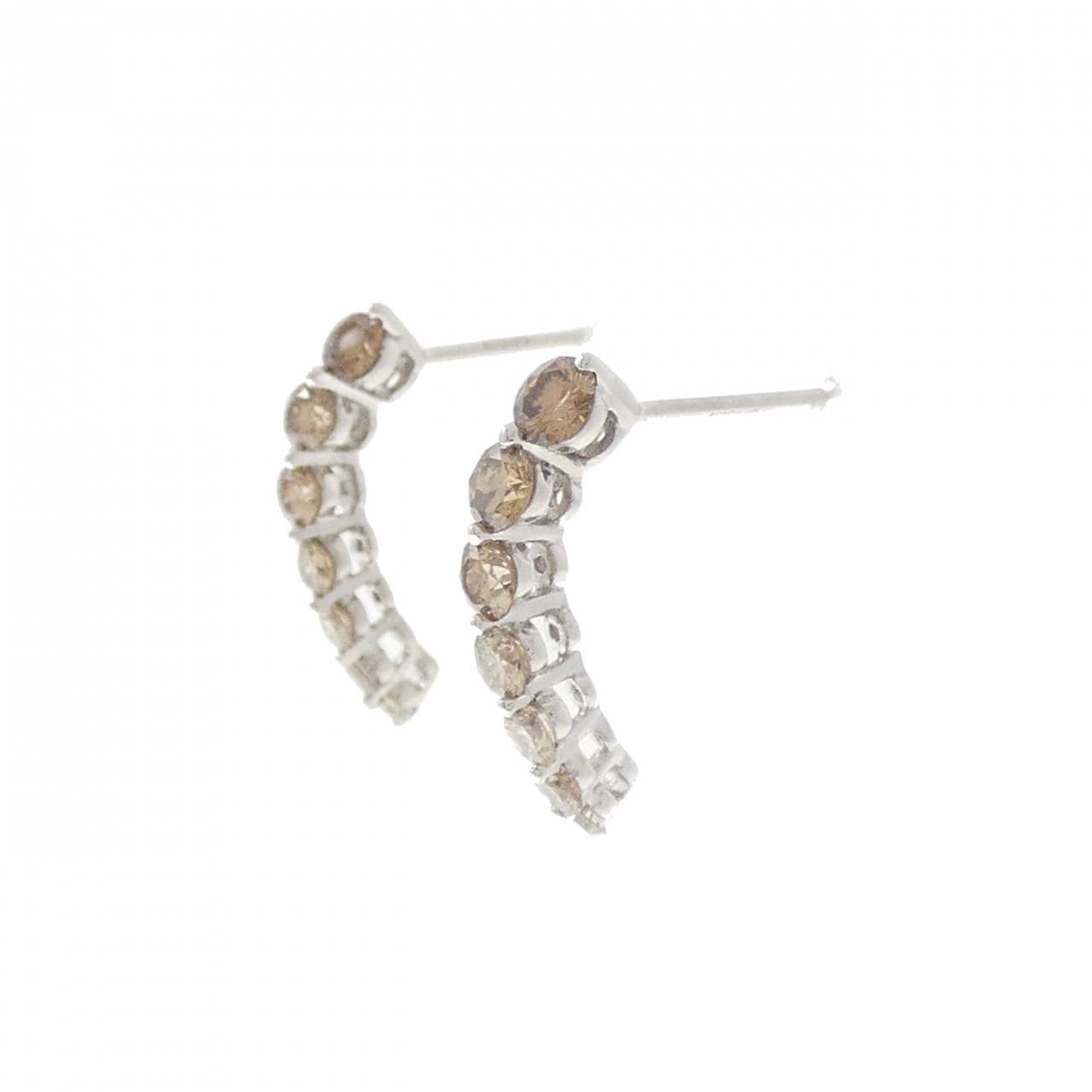 K18WG ダイヤモンド ピアス 0.80CT