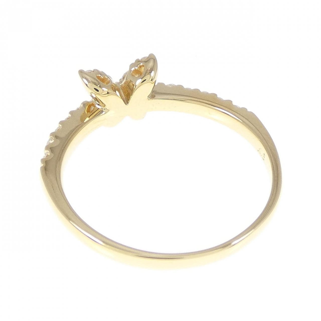 K18YG バタフライ ダイヤモンド リング 0.32CT