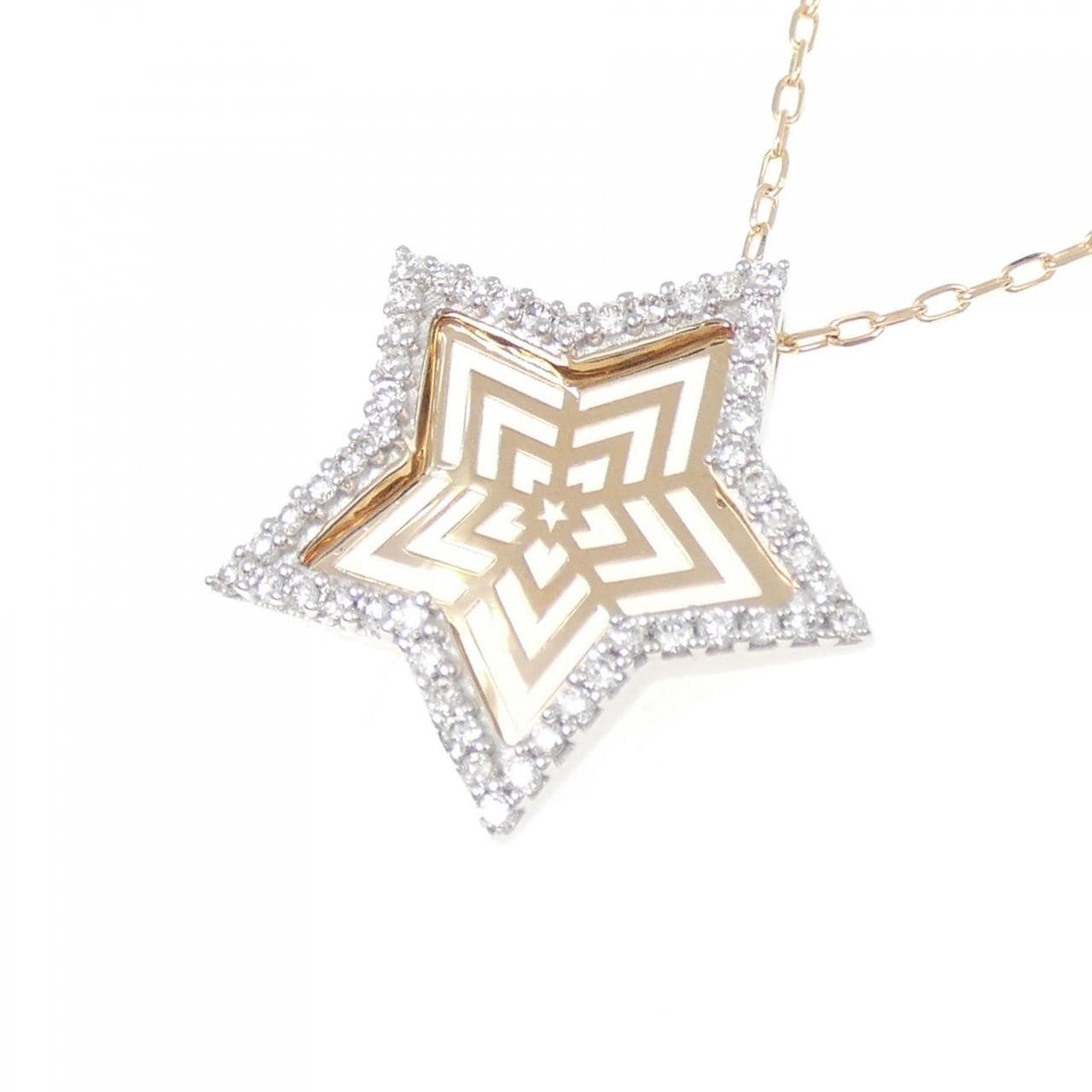K18PG/K18WG スター ダイヤモンド ネックレス 0.25CT
